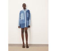 ARRANGE - Camicia giacca in denim oversize blu color block 40