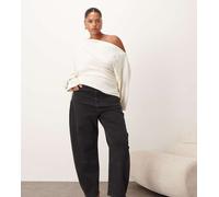 ARRANGE Curve - Eden - Jeans neri bombati a vita alta con dettagli applicati a caldo-Nero 48