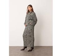 ARRANGE - Gonna midi a colonna monocromatica in maglia lavorata a trecce-Nero M