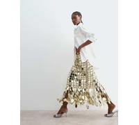 ARRANGE gonna midi futurista con frange e paillettes dorata-Oro 44