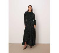 ARRANGE - Vestito lungo a maniche lunghe verde foresta con paillettes su tutto il capo 46