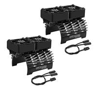 ARRAROWN Ventole di raffreddamento per motori radiocomandati da 30 mm con dissipatore di calore in metallo per diametro 40-42 mm, per auto e camion radiocomandati da 1/8 1/7