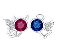 Arrebol Orecchini Angel Devil Donna Argento Sterling 925 Creativo Orecchini Asimmetrici ｜Simbolo di Amore e Protezione｜Originali Gioielli per Donna