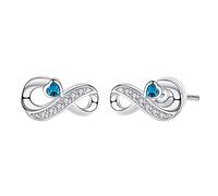 Arrebol Orecchini Infinito Donna Argento Sterling 925 Azzurro Cuore Zirconia Simbolo Infinity Amore con Scatola di Gioielli Regalo