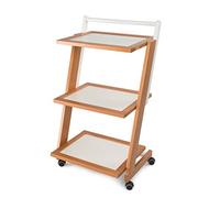 Arredamenti Italia AR_IT 576 Zordan Carrello da Servizio, Legno, Bianco/Ciliegio, 49x41x88 cm
