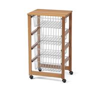 Arredamenti Italia Carrello Cucina GINGERONE, Legno - 4 Cestelli - Finitura Ciliegio Ar-It il cuore del legno