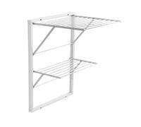 Arredamenti Italia Stendibiancheria da parete KEVIN, Legno - Chiudibile - 11 mt stendibili - Finitura Bianco Ar-It il cuore del legno