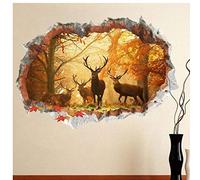 Arredamento Carta Parati Home 3d Adesivi Murali Cervi Della Foresta Del Poster Animali Stickers Murali Per I Bambini Locali Camera
