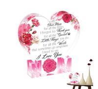 Arredamento da tavolo da festa della mamma, segni di tavola decorativa - Forma del cuore Segno per la festa della mamma acrilica - Eleganti decorazioni da tavolo per moglie, mamma, nonna, donne