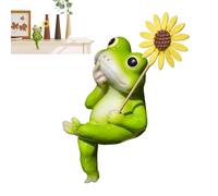 Arredamento del cortile della rana, statua della rana | Simpatica rana con statuetta di girasole decorazioni per la casa - per ufficio per figure di animali in resina da giardino fatata
