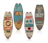 Arredamento della tavola da surf, 4 pezzi/set di surf estivo surf surfing a sospensione di ornamenti in legno decorazioni a forma di surf segnali di spiaggia ornamento in legno con corda per d