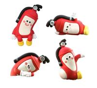 Arredamento estintore, piccole figure, 4 pezzi Materiale epossidico facile manutenzione compatta non slip leggera, decorazione di interni per auto per il viaggio del veicolo Viaggio presente, rosso