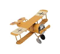 Arredamento Modello di Aeroplano Artistico di Ferro Vintage per la Proposta di Fotografia con Console per Auto per gli Appassionati di Aviazione retrò (YELLOW)