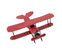 Arredamento Modello di Aeroplano Artistico di Ferro Vintage per la Proposta di Fotografia con Console per Auto per gli Appassionati di Aviazione retrò (rosso)