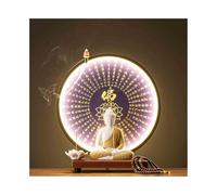 Arredamento per la casa Decorazione con Statua di Buddha e Anello di Luce Viola for Soggiorno, Ufficio, scrivania, Ingresso, Decorazione Feng Shui