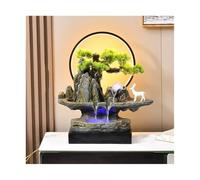 Arredamento per la casa Fontana a cascata da tavolo con luce LED, decorazione for interni con cascate di roccia, stile bonsai cinese(S)