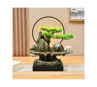 Arredamento per la casa Fontana a cascata da tavolo con luce LED, decorazione for interni con cascate di roccia, stile bonsai cinese(L)