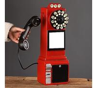 Arredamento retrò per telefoni a pagamento, Telefono antico d'epoca Telefoni di vecchia moda per Home Office Cafe Bar Decor - Rosso, giallo, rosa