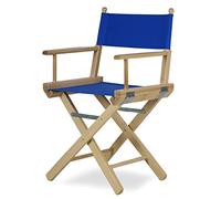 ArredaSì Sedia regista legno tinto naturale e tessuto blu - Regista P