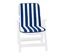 ARREDIAMOINSIEME-nelweb Cuscino Copri Sedia Esterno Universale Morbido A Righe Pieghevole Tessuto Cotone Per Piscina Mare Giardino mod.CAPRI FASCIATO BLU