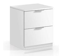 Arreditaly Comodino Con 2 Cassetti Per Camera Da Letto Cameretta Ragazzi Studio Ingresso Comò Settimino Zona Notte 38 x 33,5 x 45 cm Cm (Bianco)