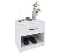 Arreditaly Comodino Con Cassetto E Vano Giorno Per Camera Da Letto Cameretta Ragazzi Studio Ingresso Comò Settimino Zona Notte 39 x 41 x 28 Cm Colore Bianco