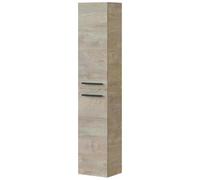 Arreditaly Mobile Alto Da Bagno Sospeso Con 2 Ante E 4 Mensole Interne Colonna Sospesa Moderna Salvaspazio Melaminico Chiusura Assistita Ingresso Lavanderia 150 x 30 x 25.5 Cm Rovere Naturale