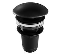 Arreditaly Piletta Click-Clack Universale 6.6 Cm In Ottone Nero Opaco Compatibile Con Lavabo E Bidet Con O Senza Troppopieno Design Moderno E Apertura A Pressione