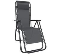 Arreditaly Sedia Sdraio A Gravità Zero Da Giardino Poggiatesta Regolabile Sedia Pieghevole Oscillante Ergonomica Traspirante Zero Gravity Da Esterno Piscina Mare Portata Massima 120 Kg (Grigio Scuro)