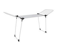 Arreditaly Stendibiancheria Estensibile Fino a 2 Metri Griglia Telescopica 30 M di Stenditura Stendino Grandi Dimensioni Ali Alte Uso Interno Ruote Richiudibile 218-300 x 55 x 126 cm (Bianco E Nero)