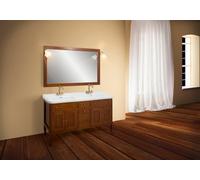 ARREDO BAGNO CLASSICO WINDSOR CM.150 DOPPIO LAVABO LEGNO MASSELLO FINITURA NOCE