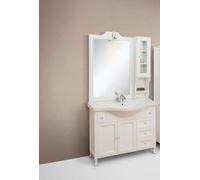 ARREDO BAGNO FIRENZE 105 FRONTALE IN MASSELLO LEGNO FINITURA LACCATO BIANCO