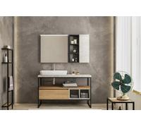 ARREDO BAGNO URBAN US04 CM 125 FINITURA ROVERE NODATO E CEMENTO