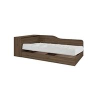 ARREDO DA CASA Letto Singolo Contenitore Una Piazza e Mezza ad Angolo Letto 4 Colorazioni Noce Chiaro Wengè Rovere Rovere Chiaro LI2002 (Solo letto, Noce chiaro)