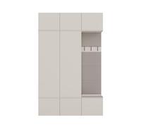 ARREDO DA CASA Mobile Ingresso Moderno 150x238 cm - Mobile Guardaroba con 2 Armadi e Pannello Appendiabiti con Schienale Imbottito e Apertura Tip-On Componibile, Beige Cashmere MIT11