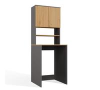 ARREDO DA CASA Mobile per Lavatrice o Asciugatrice con 2 Ante e Mensola, Mobile Copri Lavatrice per Lavanderia Ordinata, 64x180x64 cm MLT2 (Rovere e antracite)
