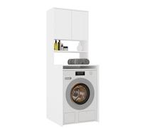 ARREDO DA CASA Mobile per Lavatrice o Asciugatrice con 2 Ante e Mensola, Mobile Copri Lavatrice per Lavanderia Ordinata, 64x180x64 cm, Bianco Opaco MLT2