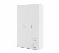 Arredo Stock Armadio 3 ante e 3 cassetti bianco, 115,8X49,50X200,40H