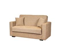 Arredo Stock Divano letto 2 posti tessuto beige, 160x83x73 cm
