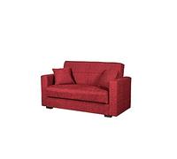 Arredo Stock Divano letto 2 posti tessuto rosso, 160x83x73 cm