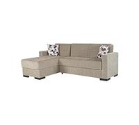 Arredo Stock Divano letto angolare con penisola reversibile, 227x77x175 cm (Beige)
