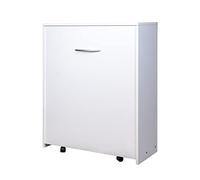 Arredo Stock Letto singolo estraibile e a scomparsa con mobile bianco, rete e materasso, 80x190 cm