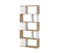 Arredo Stock Libreria labirinto bianco lucido e quercia (Senza anta)