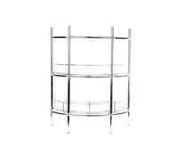 Arredo Stock Mensola da bagno sottolavello, 2 ripiani angolare rotondo, 56x36x67,5 cm