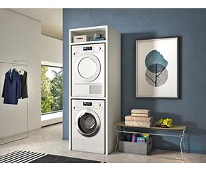 Arredo Stock Mobile a colonna per lavatrice e asciugatrice bianco, 70x64x203 cm
