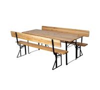 Arredo Stock Set birreria tavolo e 2 panche con schienale in legno