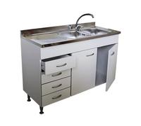 Arredobagno e Cucine Mobile per cucina sottolavello componibile cm.120, due sportelli e lavello inox