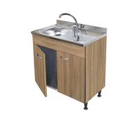 Arredobagno e Cucine Mobile sottolavello rovere,2 sportelli completo di lavello inox cm.80,vasca a sx