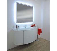 Arredobagnoecucine Mobile bagno sospeso Eden bianco frassino, cm 90, solo base e lavabo