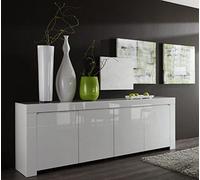 Arredocasagmb.it Mobile 4 Ante Bianco Lucido Moderno Credenza Madia Soggiorno